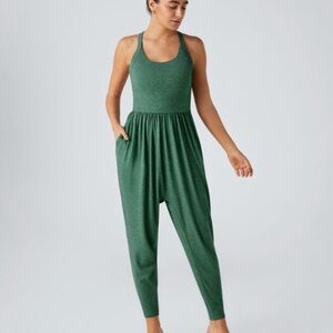 Dark green halara racerback jumpsuit